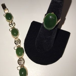 Apple 🍏 colored Jade Bracelet and Ring